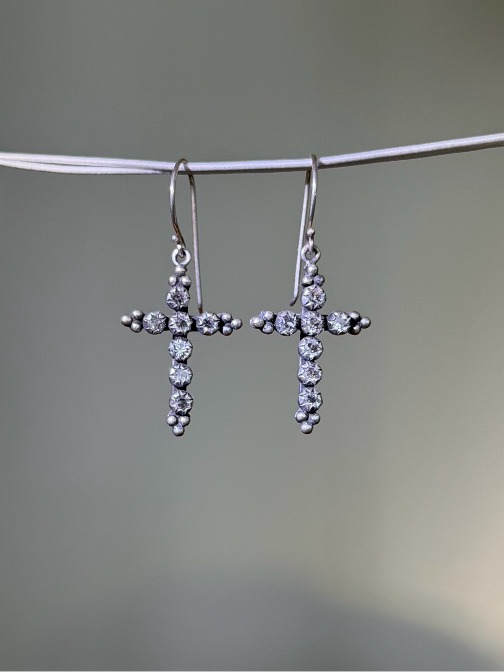 Virgins Saints & Angels Madonna Cross Hook Earrings - Picture 2 of 5